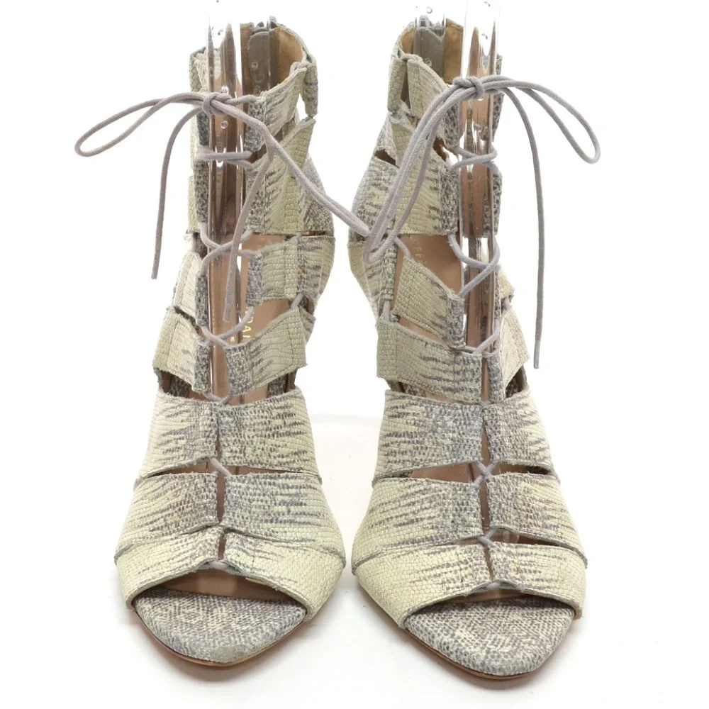 Loeffler Randall Lottie Snake Back Zip Pumps 10 B